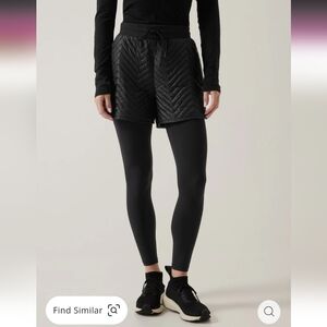 NWT Athleta "Apres Ski" Quilted mini short. Black. Size 14. Plus size.